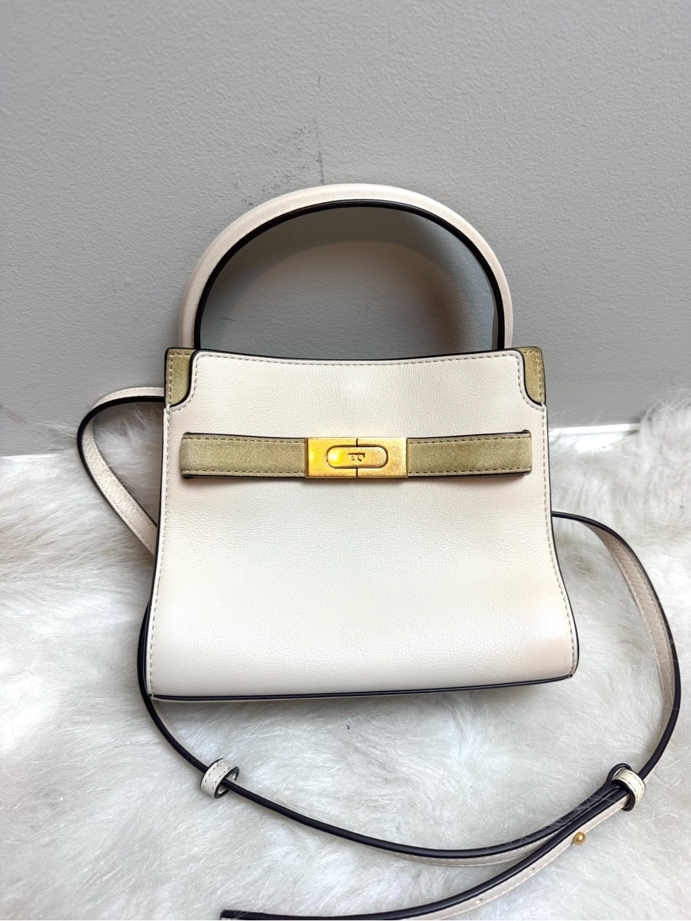 Tory Burch Petite Lee Radziwill Leather Suede Bag - Picture 3 of 12